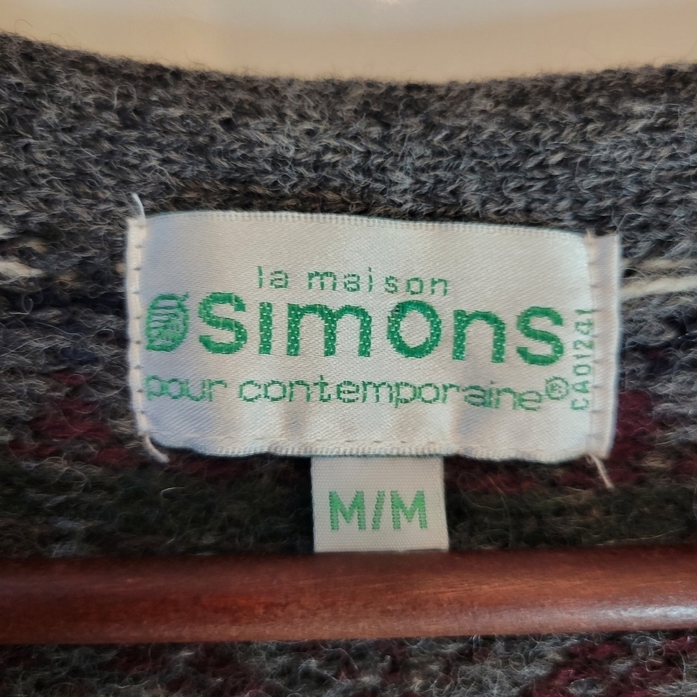 ❤️ 3 for $35 Simons wool multicolor floral grandpa cottagecore vest Cardigan med - Picture 6 of 7